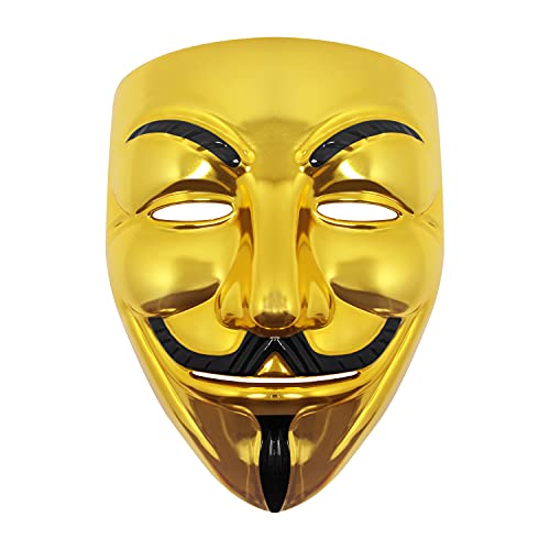 Udekit Máscara de Hacker V para Vendetta Máscara Disfraz de Halloween Accesorios de Fiesta de Cosplay (4 Piezas / Juego)