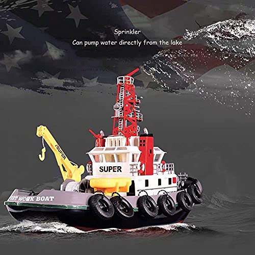 UJIKHSD 2.4G Bote De Rescate Inalámbrico con Rociador De Agua Barco RC Eléctrico Colección De Yates RC Adornos Barco De Bomberos 10KM / H por Hora Verano Juguetes Acuáticos Al Aire Libre Regalos