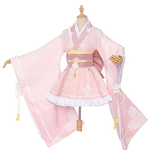 ULLAA Mi héroe Academia Uraraka Ochako Cosplay disfraz encantador uniforme de kimono rosa Litte Hero Anime disfraces ropa trajes S rosa