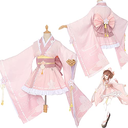 ULLAA Mi héroe Academia Uraraka Ochako Cosplay disfraz encantador uniforme de kimono rosa Litte Hero Anime disfraces ropa trajes S rosa