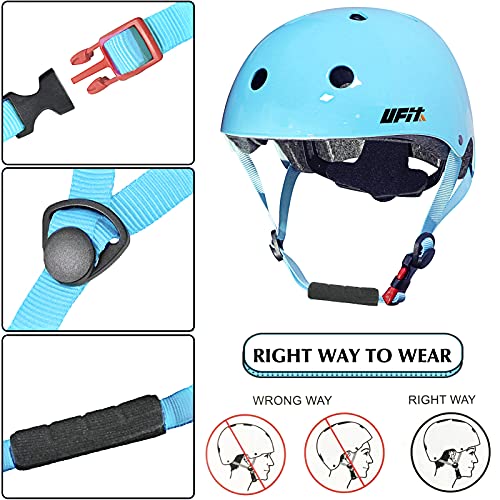 UniqueFit Niños Casco Juvenil Niños Niñas Casco Ajustable para Ciclismo Patineta Scooter Patineta BMX BMX (Azul Brillante, Small(3-8 años))