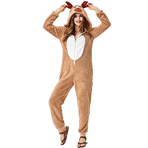Uteruik Disfraz de reno para cosplay de Halloween, Navidad, fiesta, disfraz para mujer (S)
