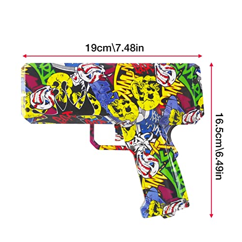 Vecksoy Money Guns Shooter Juguete Rain Money con 100 Billetes Divertidos Juguetes eléctricos de simulación de Papel Moneda para cumpleaños Bodas Fiestas de Navidad Suministros batería no incluida