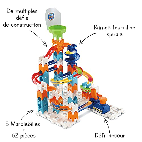 VTech Marble Rush, Circuito de Bolas - Adventure Set S100 - Construcción - A Partir de 4 años - Versión FR