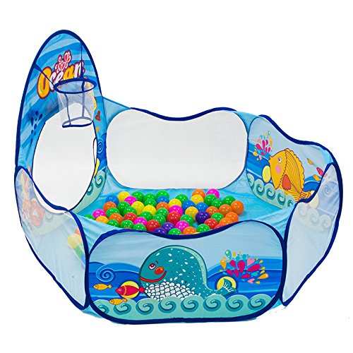 WASDY Tienda De Campaña para Niños,Casa De La Tienda De Juegos De Tres En Uno, Casa De Juguete Plegable, Casa De Juegos para Niños,Piscina De Bolas para Cercas, Túnel De Rastreo