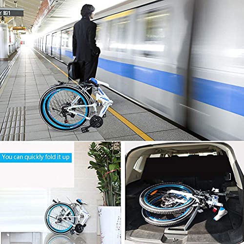 WENHAO Bicicleta de bicicleta de montaña plegable adulto Ligero Ligero Unisex Men City Bike Bike de 27 pulgadas Marco de aluminio Marco de aluminio Bicicleta de comprador de las señoras con asiento aj