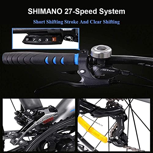 WENHAO Bicicleta de carretera for adultos, 27 bicicletas de velocidad con un tenedor de suspensión, frenos de disco mecánico, liberación rápida Bicicleta de cercanías urbanas, 700c, gris (color: gris)