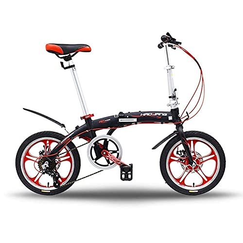 WENHAO Bicicleta plegable adulto Ligero Unisex Men City Bike Bike de 16 pulgadas Ruedas de aluminio Marco de aluminio Bicicleta for el comprador de las señoras con el manillar ajustable y la velocidad