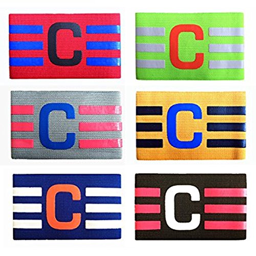 wenhaoyu 7 piezas brazalete de Capitán de Fútbol de fútbol Capitanes Brazalete Junior elástica captainbands para niños y adultos, Velcro para, tamaño ajustable, apto varios juegos de pelota deportes