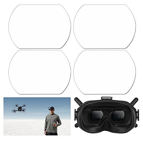 Wosune Película de Vidrio Templado, Gafas de Vuelo de Larga Vida útil Película de Vidrio Templado con dureza 9H para Gafas de Vuelo combinadas R dji FPV