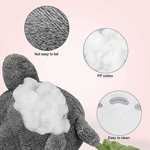 WSYC Mi Vecino Totoro Juguetes de Peluche Suave Personaje de Anime Totoro Muñeca con Hoja Juguetes para Niños,Gris,30cm
