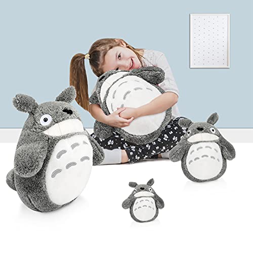 WSYC Mi Vecino Totoro Juguetes de Peluche Suave Personaje de Anime Totoro Muñeca Juguetes para Niños,Gris,30cm