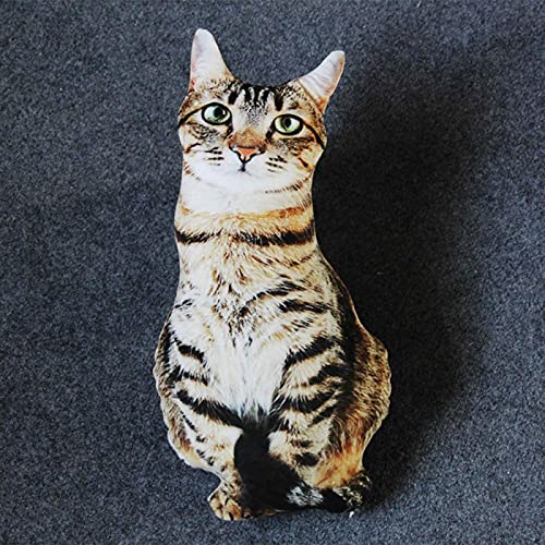 Yetier La Almohada de la Felpa, la Felpa Realista Linda del Gato 3D Juega el cojín Suave Relleno del sofá de la simulación de la muñeca del Animal