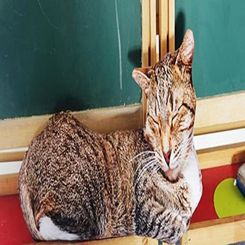 Yetier La Almohada de la Felpa, la Felpa Realista Linda del Gato 3D Juega el cojín Suave Relleno del sofá de la simulación de la muñeca del Animal