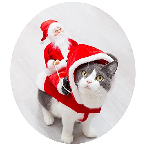 YHSW Disfraces de Navidad para Perros,Abrigo Cosplay Perros Ropa Disfraz Papá Noel Divertido Mascotas,Fiestas pequeños y Grandes Festival （S-XXL）