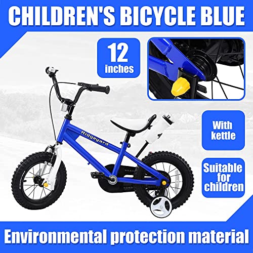 Yonntech Bicicleta infantil de 12 pulgadas, estilo libre, BMX, rueda jockey, color azul