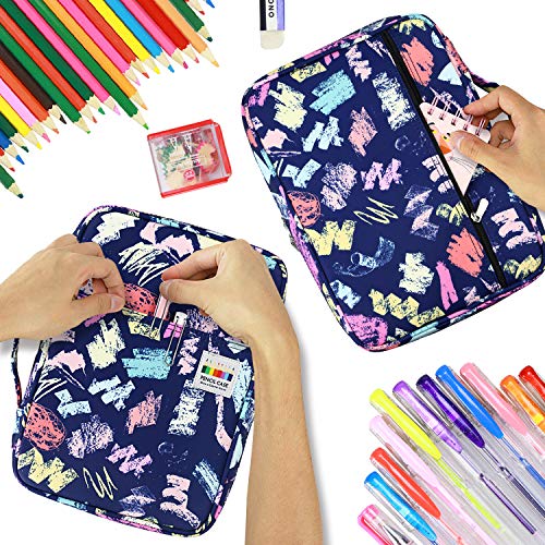 YOUSHARES 166 slots caja de lápices de colores, 110 ranuras gel plumas FO organizador de la caja para colorear, práctico soporte de lápiz de color multicapa 21