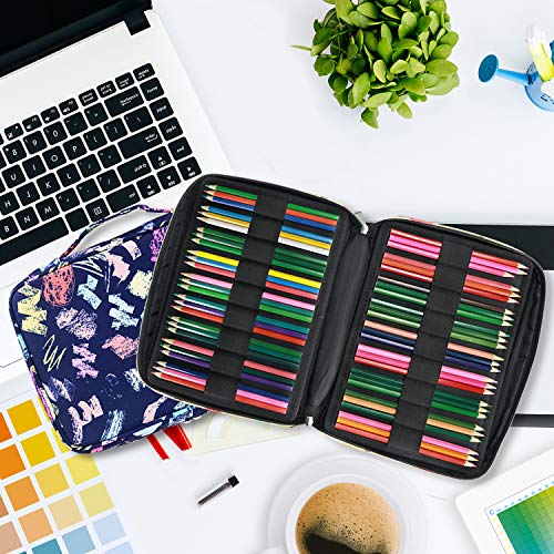 YOUSHARES 166 slots caja de lápices de colores, 110 ranuras gel plumas FO organizador de la caja para colorear, práctico soporte de lápiz de color multicapa 21