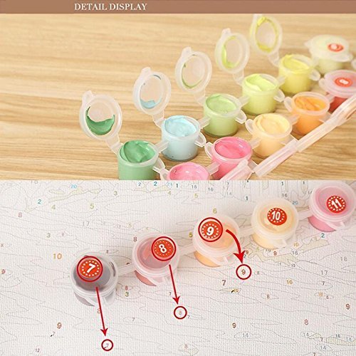 YXQSED Madera enmarcada DIY Pintura por Números Pint por Número de Kits for Adultos Mayores Avanzada Niños Joven -Búho del Arco Iris 16x20 Inch