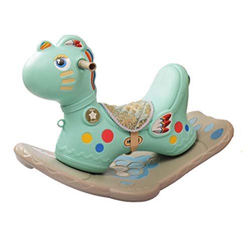 Z-SEAT Baby Caballo Balancín, Balancín De Juguete Mecedora Caballo para Bebe con Campana, Cojín Y Soporte De Carga 50 KG Regalo para Niño Y Niña 1-6 Años,Azul