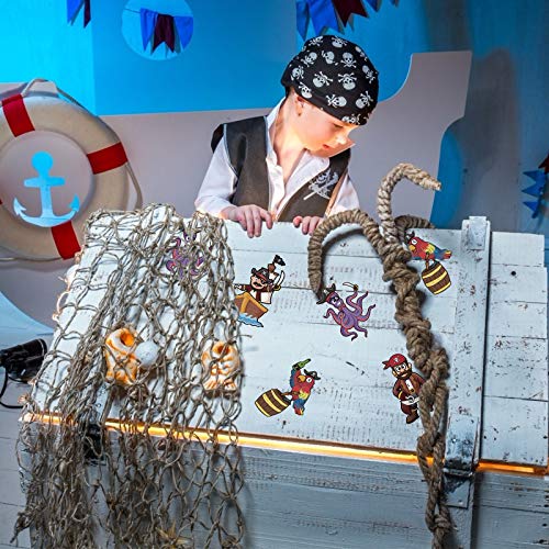ZERHOK DIY Pegatinas Pirata,24 Hojas Calcomanía Pirata Infantiles Pirate Stickers Decoración de Habitación Infantil Temática Pirata Guarderías Clases Manuales Premios Aula Regalo para Niños