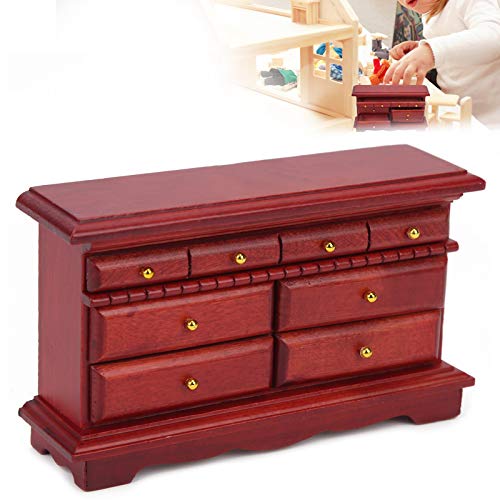 Zerodis Gabinete de Madera para casa de muñecas, Mueble de cajonera en Miniatura a Escala 1:12 gabinete simulado Modelo de Juguete casa de muñecas Accesorio