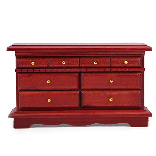 Zerodis Gabinete de Madera para casa de muñecas, Mueble de cajonera en Miniatura a Escala 1:12 gabinete simulado Modelo de Juguete casa de muñecas Accesorio
