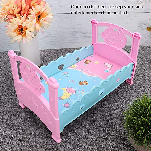Zerodis Juguete de la Cama de la muñeca, Simulación Doll Bed Cunas Muebles Mini Princess Doll Bed Baby Play House Juguetes Accesorios