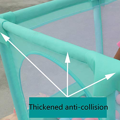 ZHANWEI-Parque de bebé Niños Juego Piscina De Bolas Corralito para Infantil con Puerta, 2 Tallas (Color : Green+Pink, Tamaño : 128x128x66cm)