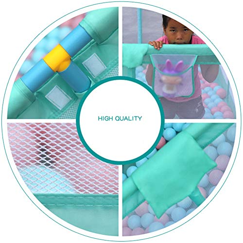 ZHANWEI-Parque de bebé Niños Juego Piscina De Bolas Corralito para Infantil con Puerta, 2 Tallas (Color : Green+Pink, Tamaño : 128x128x66cm)