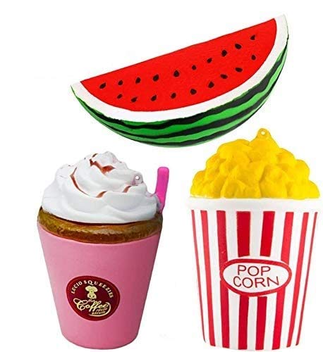 ZhengYue Squishy Kawaii Grandes Baratos Juguete Niños Squeeze Popcorn Sandía Café Squishy Slow Rising Pack Descompresión Juguetes Compresivos
