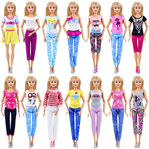 ZITA ELEMENT 10 Piezas Ropa y Zapatos para Muñeca - Muñecas Trajes Accesorios Disfraz 5 Piezas Ropa para 11,5 Pulgadas Fashionista Hecha a Mano y 5 Pares de Zapatos Regalo de Niña