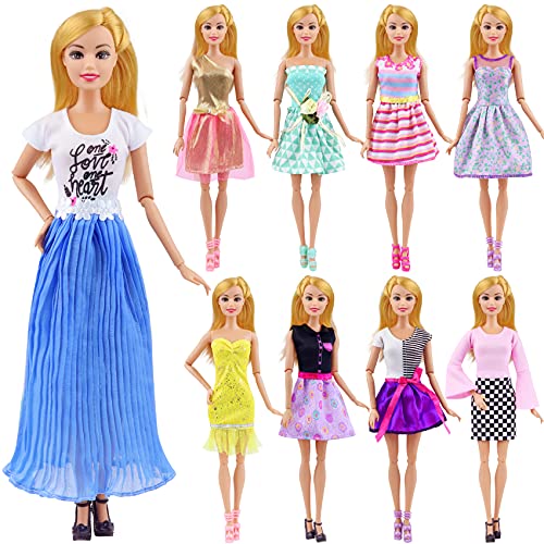 ZITA ELEMENT 10 Piezas Ropa y Zapatos para Muñeca - Muñecas Trajes Accesorios Disfraz 5 Piezas Ropa para 11,5 Pulgadas Fashionista Hecha a Mano y 5 Pares de Zapatos Regalo de Niña