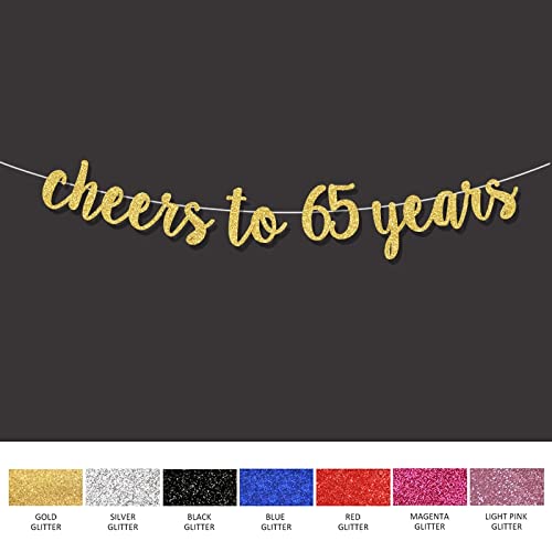 ZJF 65. Decoraciones de Fiesta de cumpleaños for vítores a Banner Feliz Cumpleaños Etiqueta de Oro Aniversario de Boda Suministros de decoración de la Fiesta 1pc (Color : Magenta)