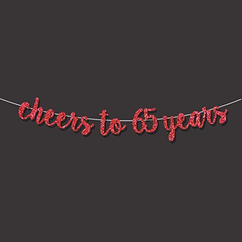 ZJF 65. Decoraciones de Fiesta de cumpleaños for vítores a Banner Feliz Cumpleaños Etiqueta de Oro Aniversario de Boda Suministros de decoración de la Fiesta 1pc (Color : Magenta)