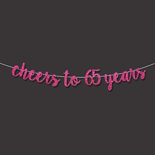 ZJF 65. Decoraciones de Fiesta de cumpleaños for vítores a Banner Feliz Cumpleaños Etiqueta de Oro Aniversario de Boda Suministros de decoración de la Fiesta 1pc (Color : Magenta)