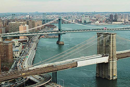 ZYDZYD Hudson River Bridge NYC Paisaje Urbano metrópoli de Brooklyn,30X40cm Kit de Pintura al óleo para Bricolaje Regalo para Adultos y niños