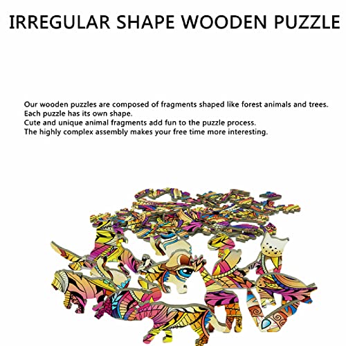 100 Pieces Puzzle De Madera Cabeza De Calabaza Puzzle Con Forma De Animal Única Puzzle Animales Para Adultos Y Niños Juegos Familiares Regalo 18X18.2 Cm