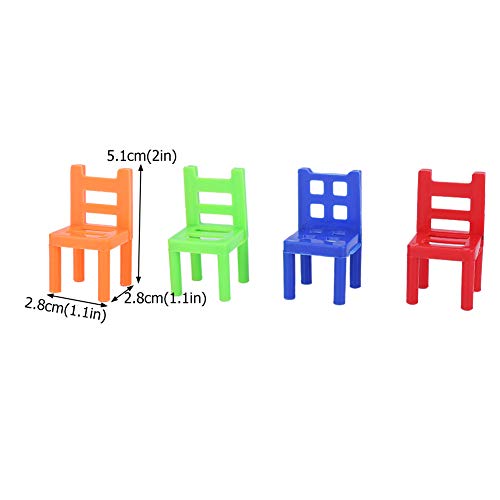 18 unids / Set Silla Juguete De Plástico Mini Puzzle Multijugador Juegos de Apilamiento Aprendizaje Interesante Juguetes de Equilibrio Inteligentes para Juego de Fiesta Familiar