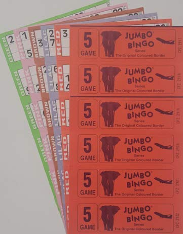 300 5 PÁGINAS JUEGOS JUMBO BINGO TICKETS 6 PARA VER JUMBO BINGO LIBROS- 50 TICAS DE 6