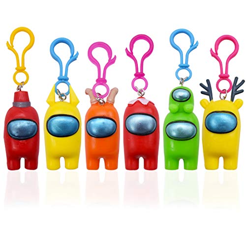 6 piezas Entre nosotros llavero ZSWQ- entre nosotros, figura de juego, juego de llaves de figura de juego, muñeca de personaje de hombre lobo con llavero regalo de lobo lindo regalo para niños