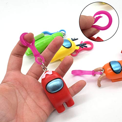 6 piezas Entre nosotros llavero ZSWQ- entre nosotros, figura de juego, juego de llaves de figura de juego, muñeca de personaje de hombre lobo con llavero regalo de lobo lindo regalo para niños