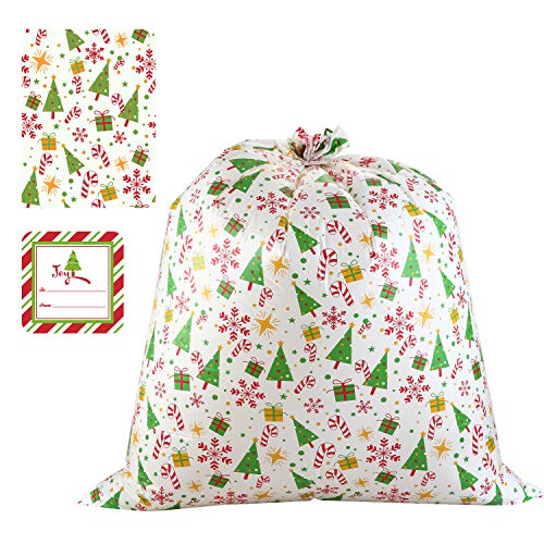 8 bolsas grandes resistentes de 91cm x 111cm con etiquetas de regalo para regalos navideños o decoraciones