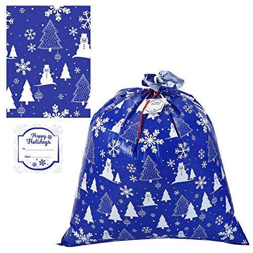 8 bolsas grandes resistentes de 91cm x 111cm con etiquetas de regalo para regalos navideños o decoraciones