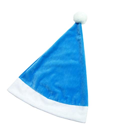 ABOOFAN 3 unids Blue Santa Claus Hat Christmas Hat Canto Decoración para niños Adultos Festival de Navidad Decoración Bolsa de Regalo Decoraciones de Navidad