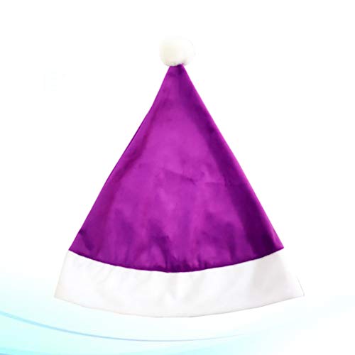 ABOOFAN 3 unids púrpura Papá Noel sombrero Navidad sombrero canto decoración para niños adultos Navidad festival decoración regalo bolsa Navidad decoraciones