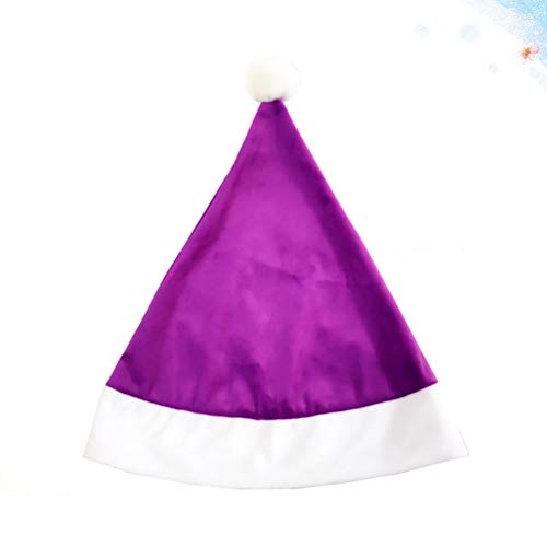 ABOOFAN 3 unids púrpura Papá Noel sombrero Navidad sombrero canto decoración para niños adultos Navidad festival decoración regalo bolsa Navidad decoraciones