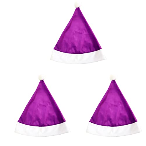 ABOOFAN 3 unids púrpura Papá Noel sombrero Navidad sombrero canto decoración para niños adultos Navidad festival decoración regalo bolsa Navidad decoraciones