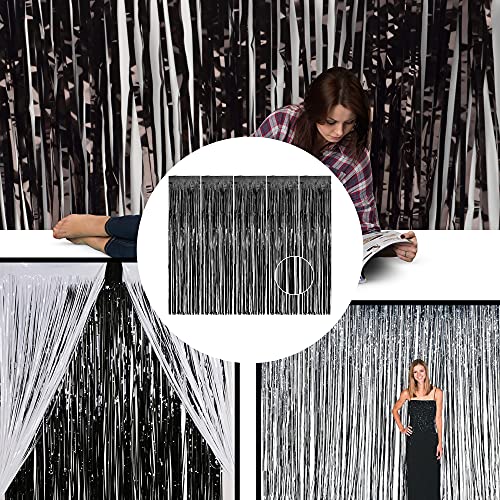 AIBAOBAO 5 Pcs Cortina metálica, metálica de hojalata flecos, cortina brillante para cumpleaños, boda decoracion, fiesta de bebé, eventos bricolaje ventana/fotomatón festival navidad