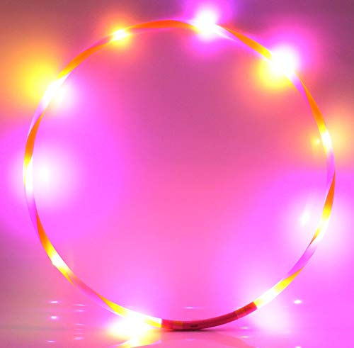 alldoro 63032 Hoop Fun - Aro de 66 cm de diámetro con 10 Luces LED, Deportivo para Deportes, Fitness y Gimnasia, para niños a Partir de 4 años y Adultos, Color Rosa y Naranja